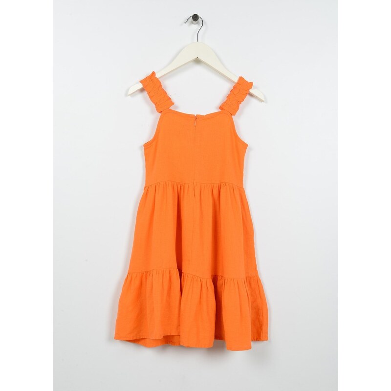 Koton Plain Orange Girls' Long Dress 3skg80075aw