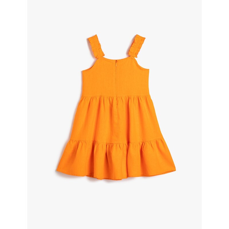 Koton Plain Orange Girls' Long Dress 3skg80075aw