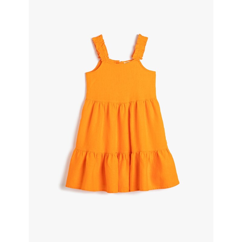 Koton Plain Orange Girls' Long Dress 3skg80075aw