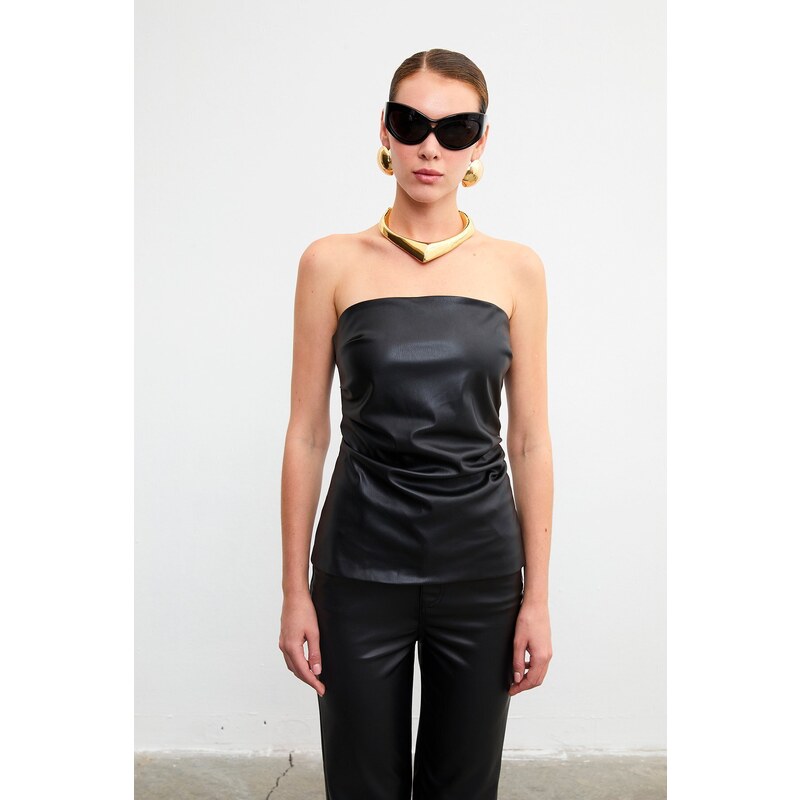 VATKALI Strapless leather top - Premium edition