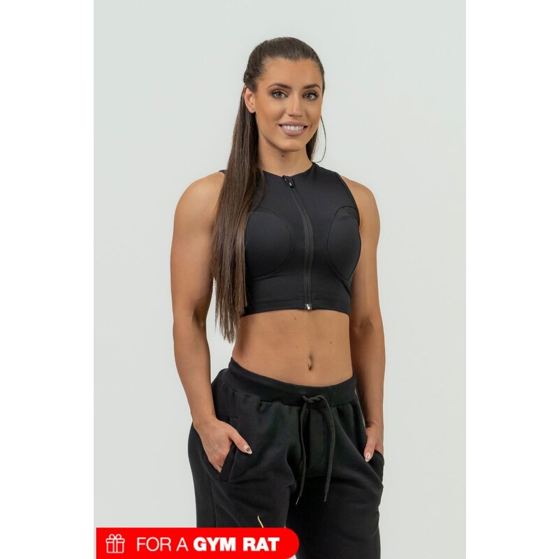 NEBBIA Women's crop top with high support INTENSE Mesh