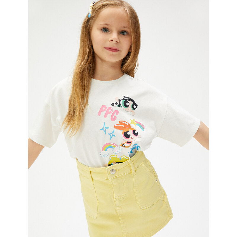 Koton The Powerpuff Girls T-Shirt Licensed Short Sleeve Crew Neck Cotton.