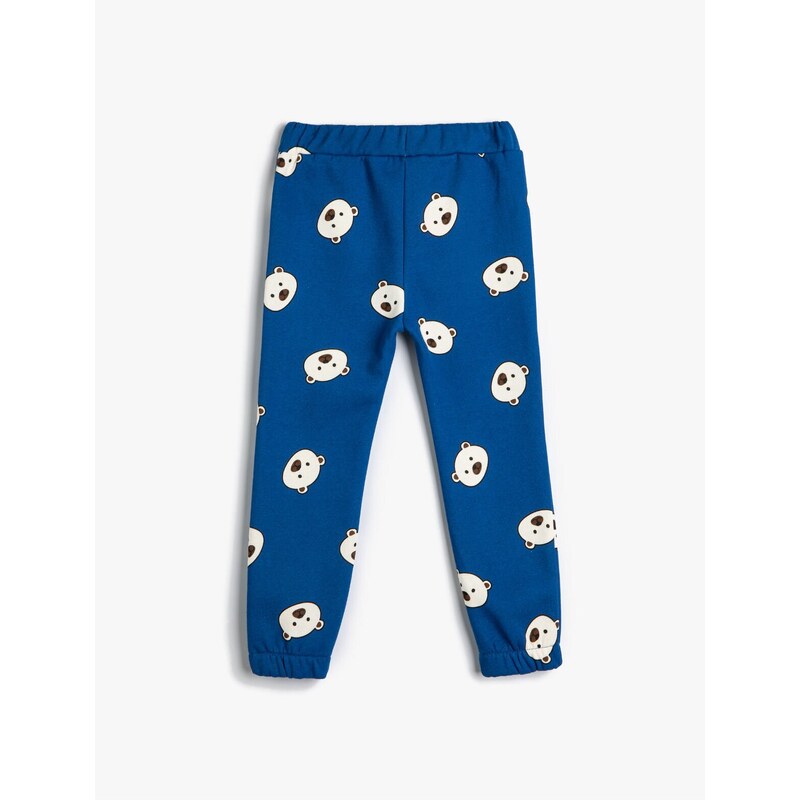 Koton Teddy Bear Printed Tie Waist Jogger Sweatpants