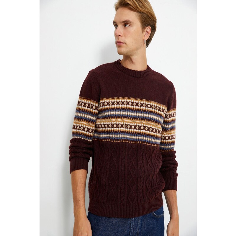 Koton Men's Burgundy Sweater