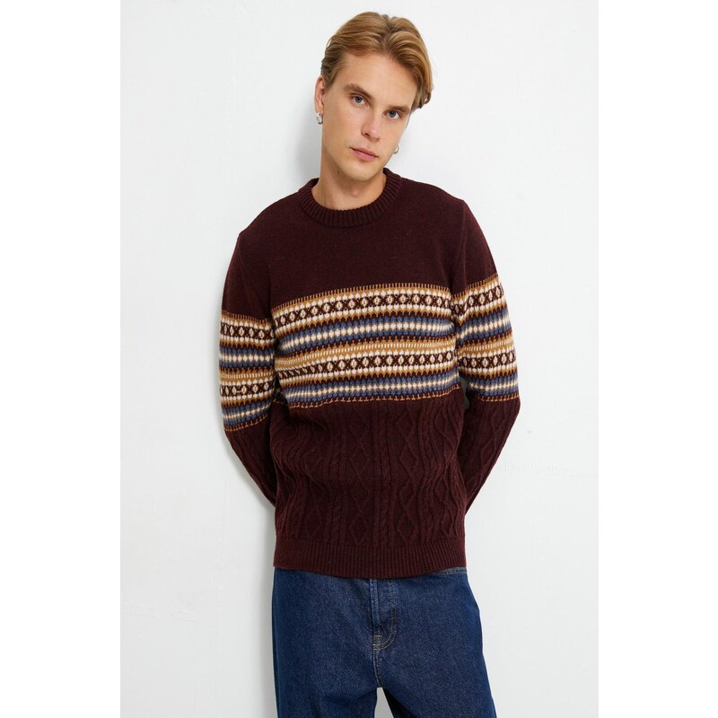 Koton Men's Burgundy Sweater