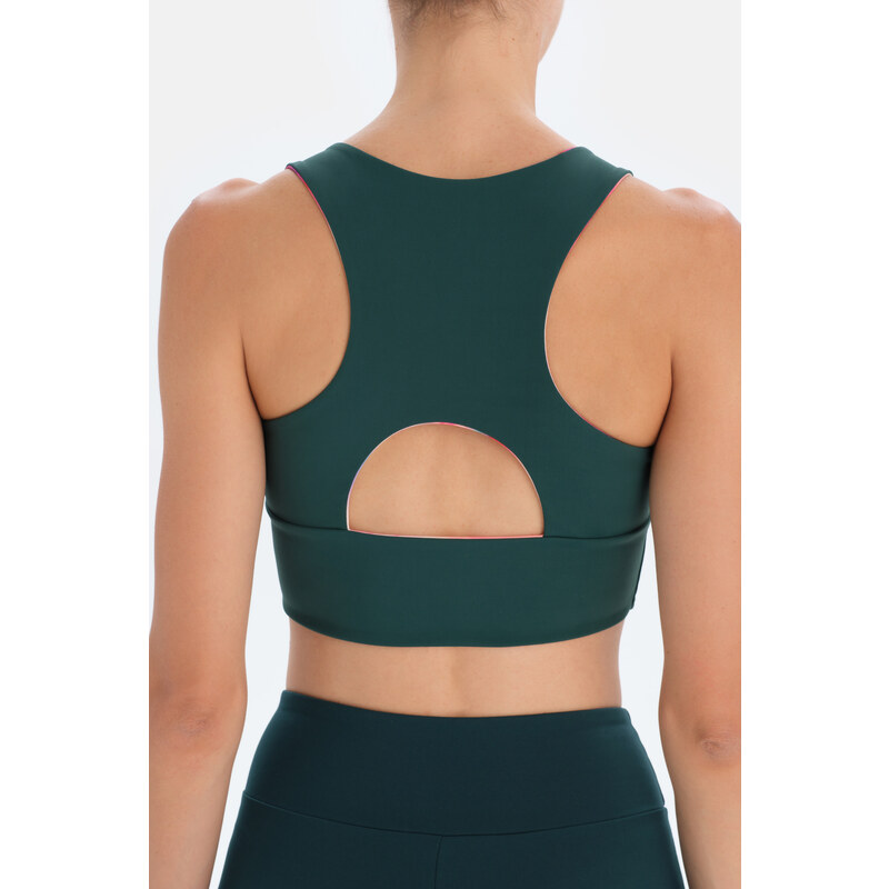 Dagi Women's Dark Green Reversible Sports Bra