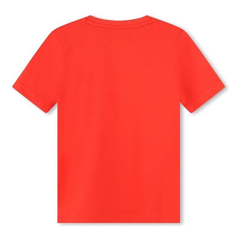 Dětské bavlněné tričko BOSS červená barva, s potiskem