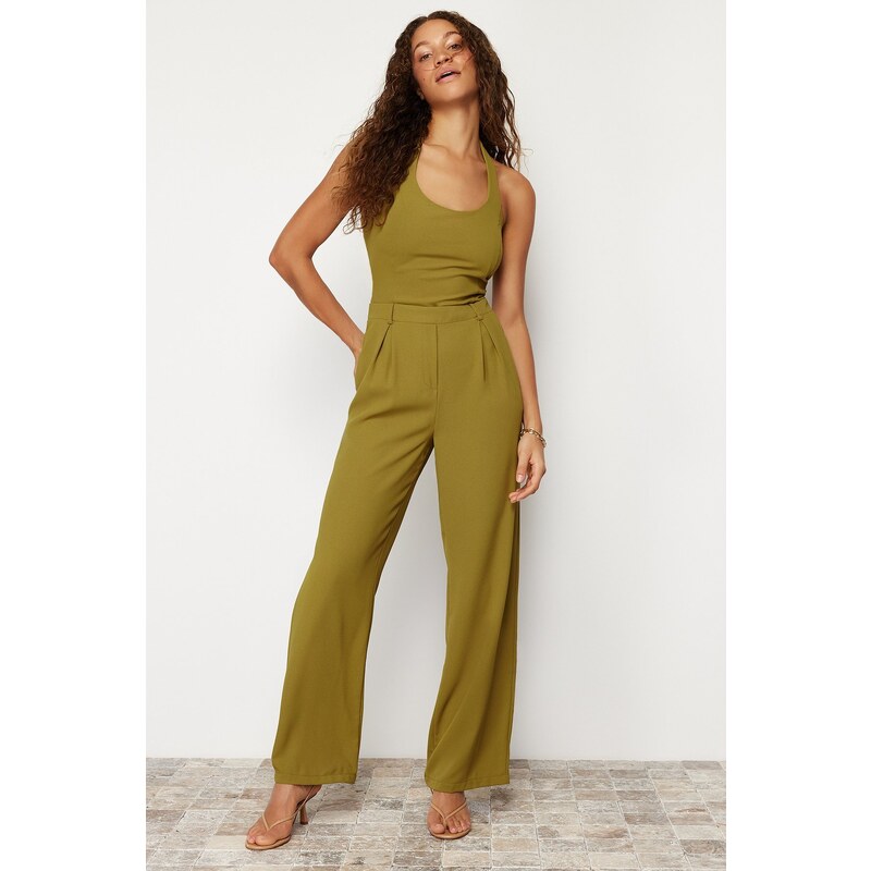 Trendyol Green Maxi Crepe Woven Jumpsuit