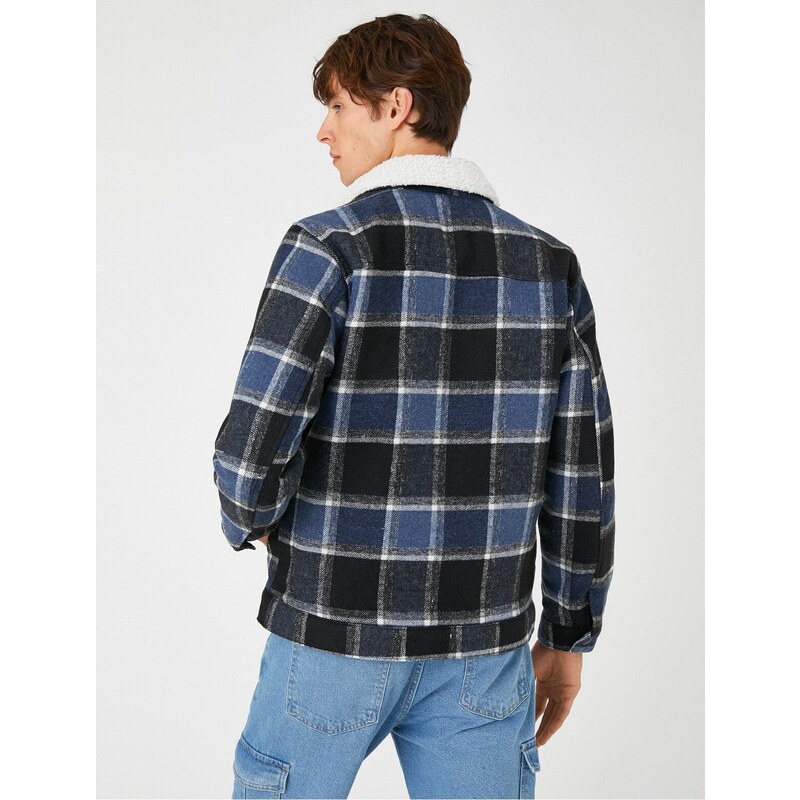 Koton Jacket with Pockets Collar Detailed Check