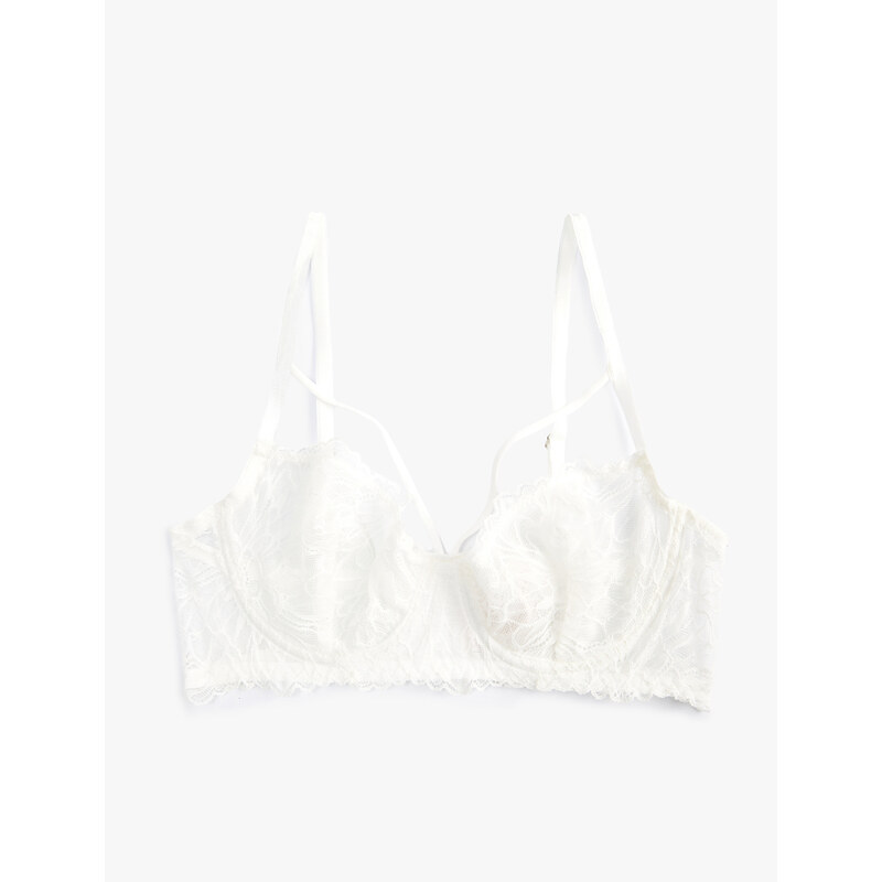 Koton Unpadded Bra Underwire Lace Piping Detailed