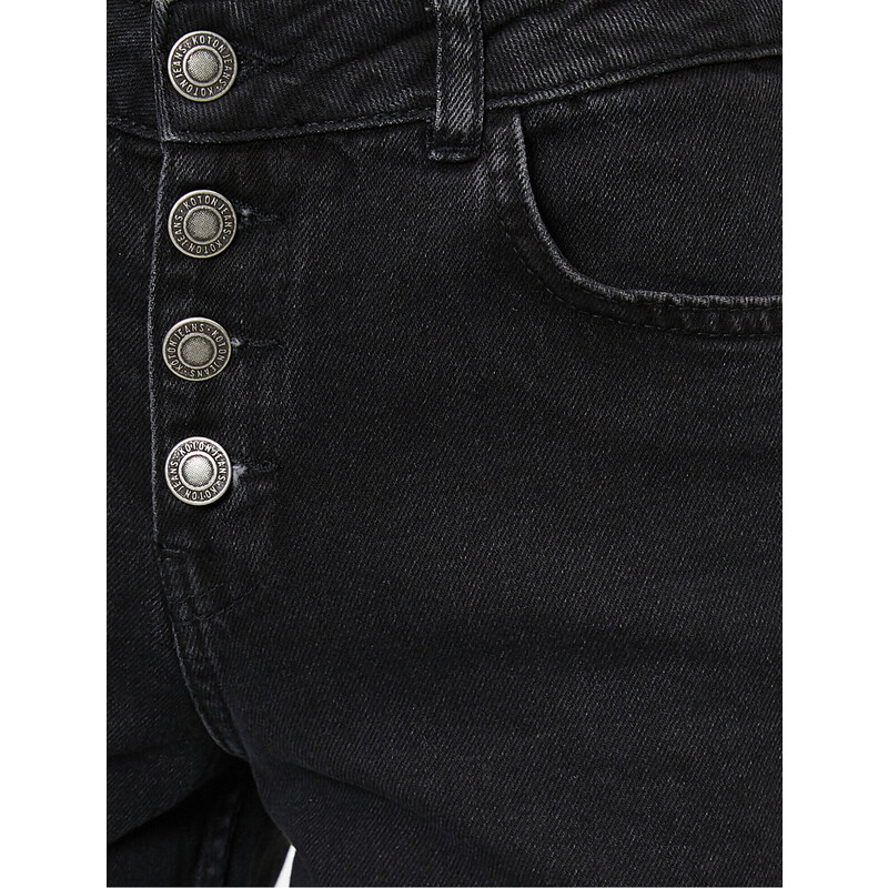 Koton Jogger Jeans - Kalhoty s vysokým pasem Pohodlný střih Elastické Nohavice