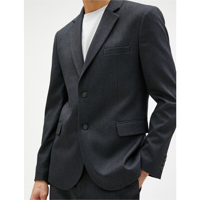 Koton Blazer Jacket with Pocket Detail and Buttons in a Slim Fit