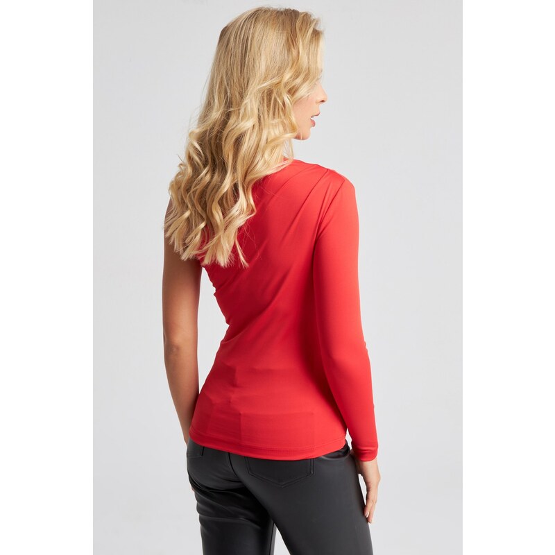 Cool & Sexy Women's Red Single Sleeve Blouse