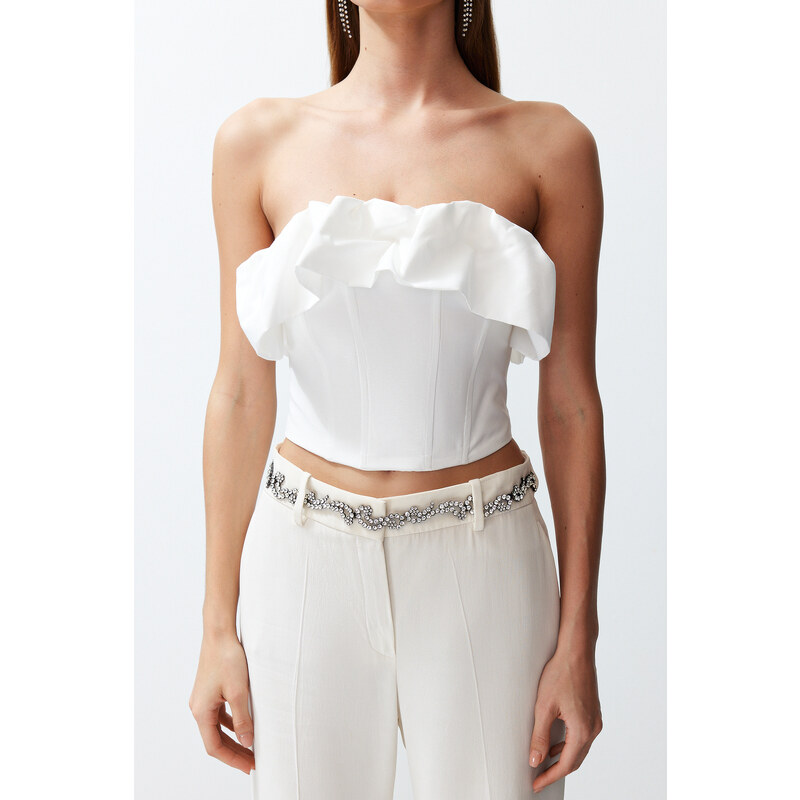 Trendyol Bridal White Bodice Detailed Woven Bustier