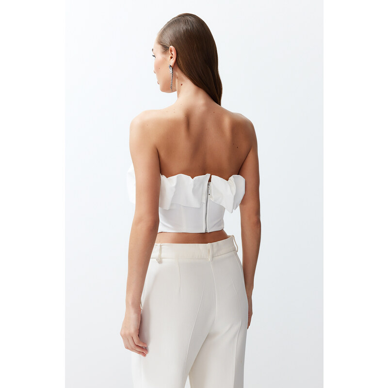 Trendyol Bridal White Bodice Detailed Woven Bustier