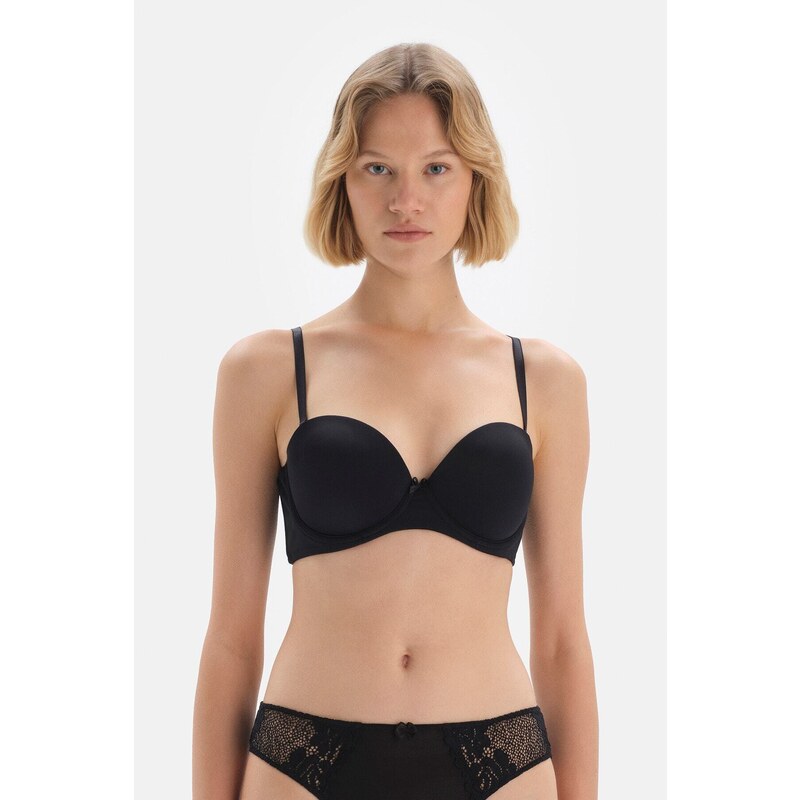 Dagi Black Underwire Strapless Push Up Bra