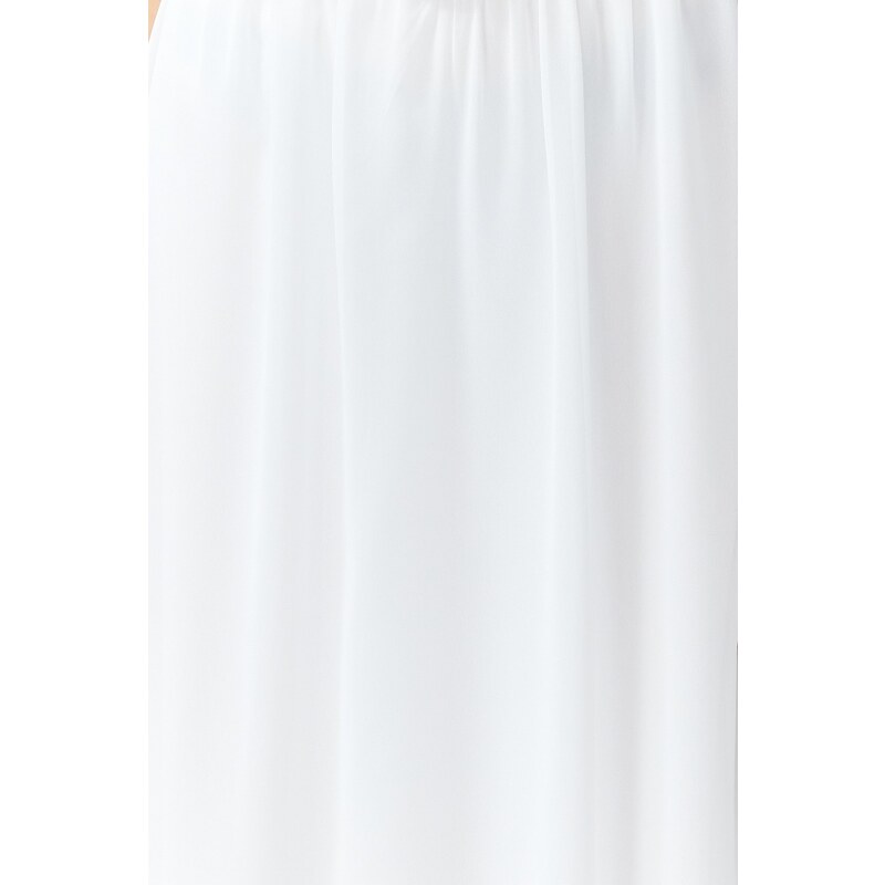 Trendyol White Waist Opening/Skater Lined Corset Detailed Tulle Elegant Evening Dress