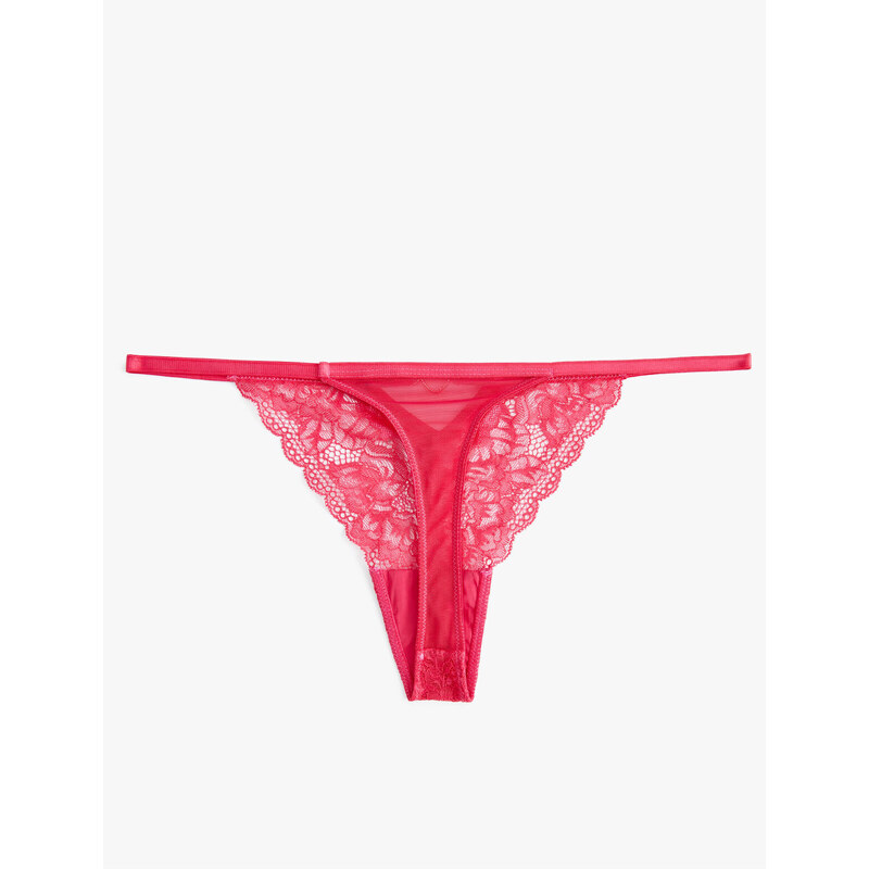 Koton Metal Heart Detailed Lace String Panties