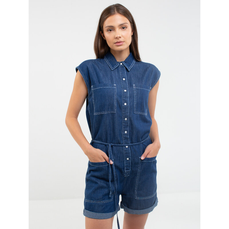 Big Star Woman's Overall Trousers 115618 Denim-465