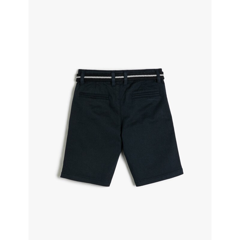 Koton Basic Bermuda Shorts With Belt Detail Pockets Cotton Cotton with Adjustable Elastic Waist.