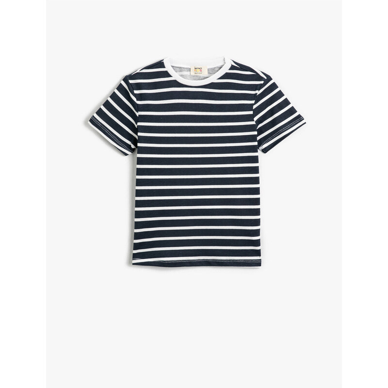 Koton Striped Short Sleeve T-Shirt Crew Neck Cotton