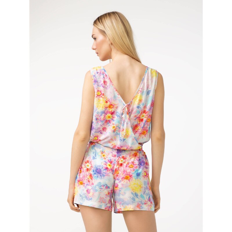 Conte Woman's Playsuits & Jumpsuits Floral-White