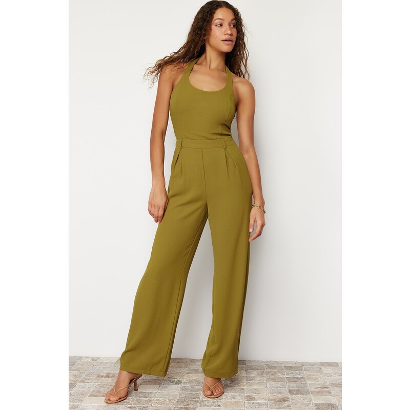 Trendyol Green Maxi Crepe Woven Jumpsuit