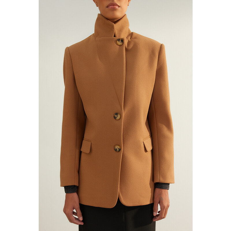 Trendyol Camel Limited Edition Regular Lined Woven Blazer Jacket