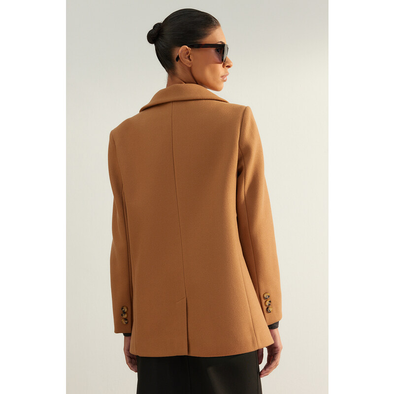 Trendyol Camel Limited Edition Regular Lined Woven Blazer Jacket