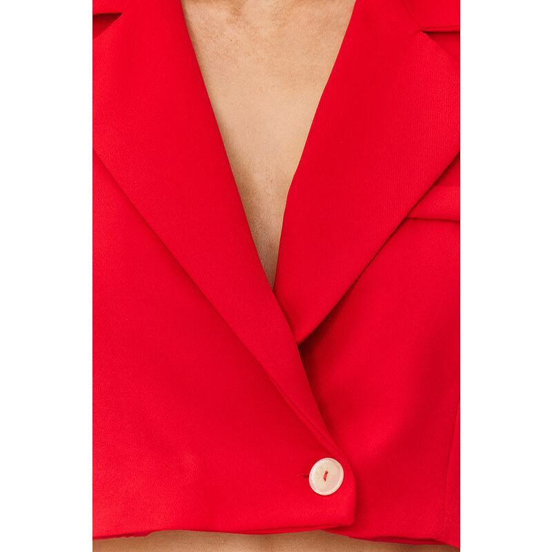 Trendyol Red Crop Woven Lined Jacket