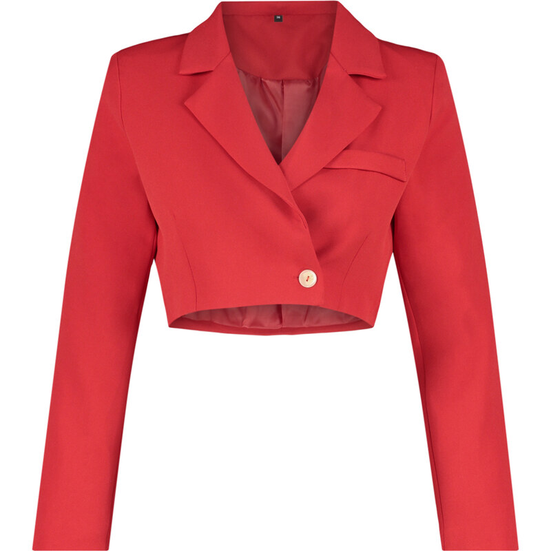 Trendyol Red Crop Woven Lined Jacket