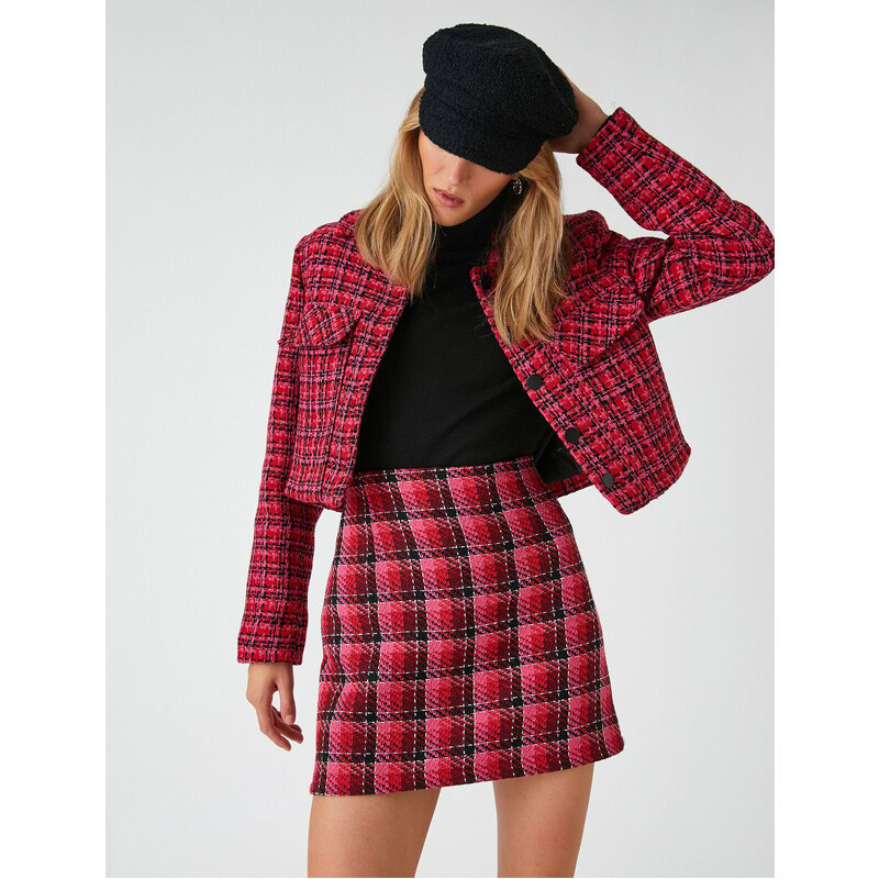 Koton Crop Tweed Jacket