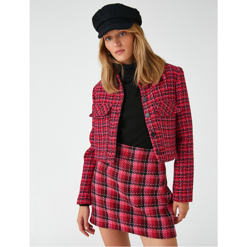 Koton Crop Tweed Jacket