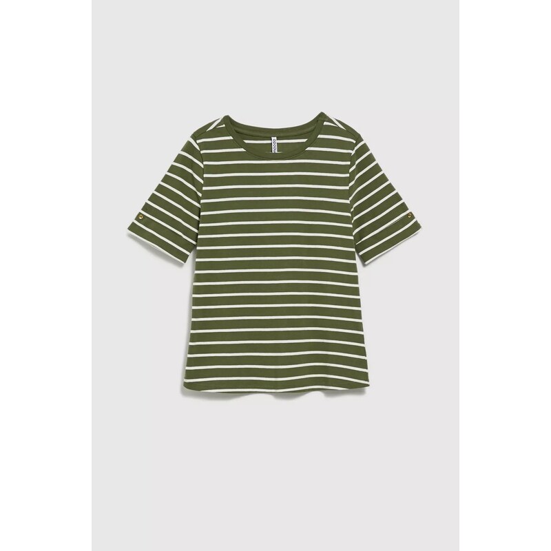 Moodo Zelené tričko s pruhy
