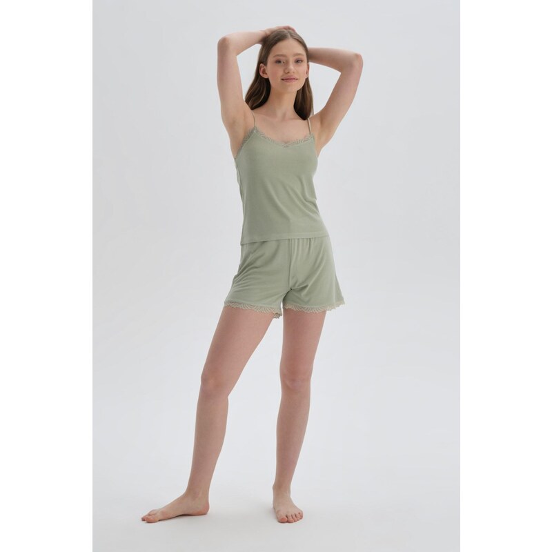 Dagi Green Viscose Shorts Pajama Bottoms