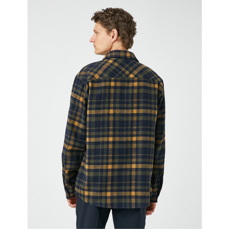 Koton Lumberjack Shirt Classic Collar Buttons Pocket Detailed Long Sleeve