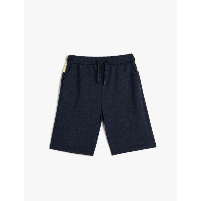 Koton Tie Waist Shorts with Pockets Contrast Color