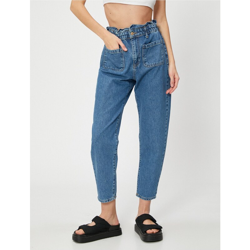 Koton Elastic Waist Jeans High Waist - Baggy Jeans