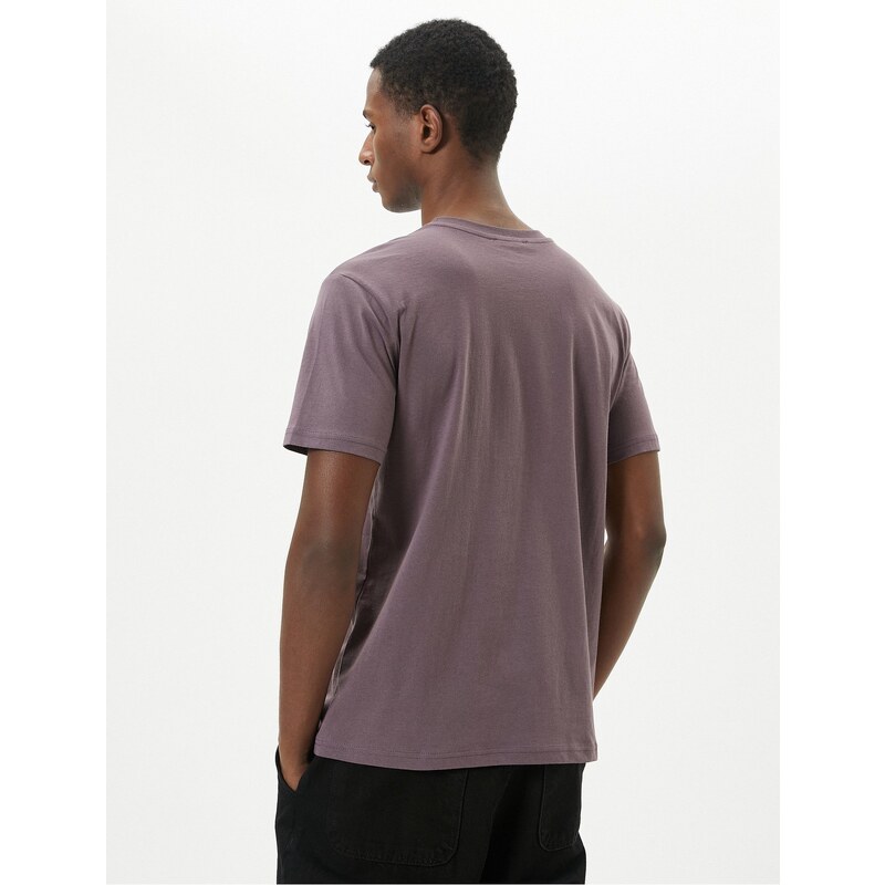 Koton Motto Printed T-Shirt Slim Fit Crew Neck Short Sleeve