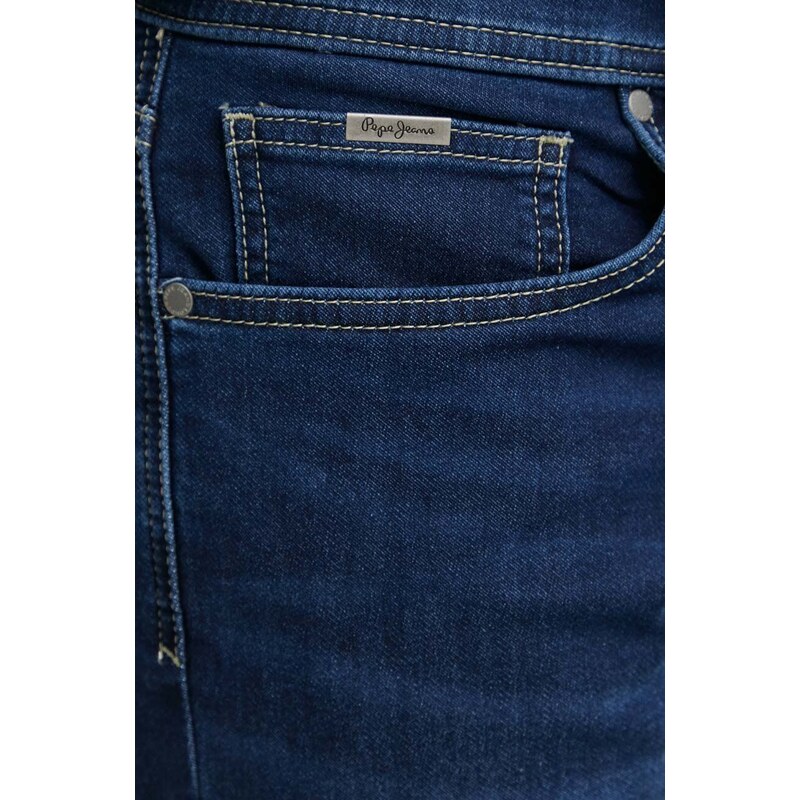 Džínové šortky Pepe Jeans SLIM GYMDIGO SHORT pánské, tmavomodrá barva, PM801075DP4