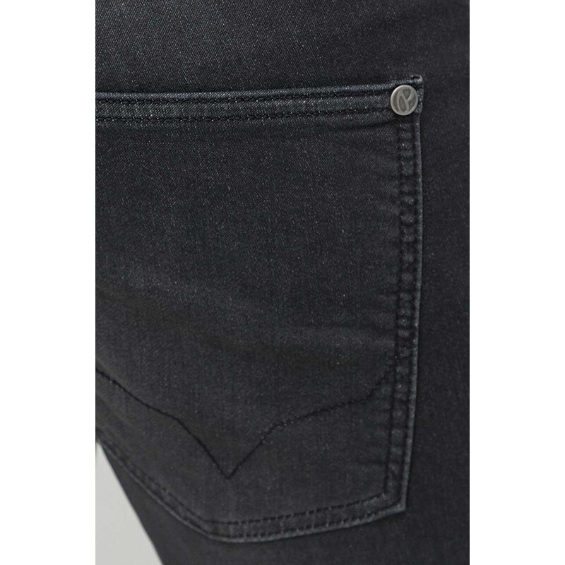 Džínové šortky Pepe Jeans SLIM GYMDIGO SHORT pánské, černá barva, PM801075XG7