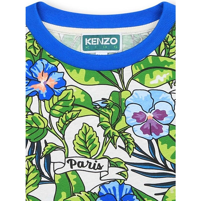 Dětské bavlněné tričko Kenzo Kids tyrkysová barva