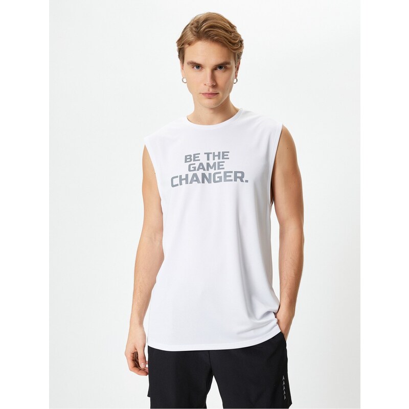 Koton Athletic Singlets, Sleeveless, Slogan Printed Crewneck