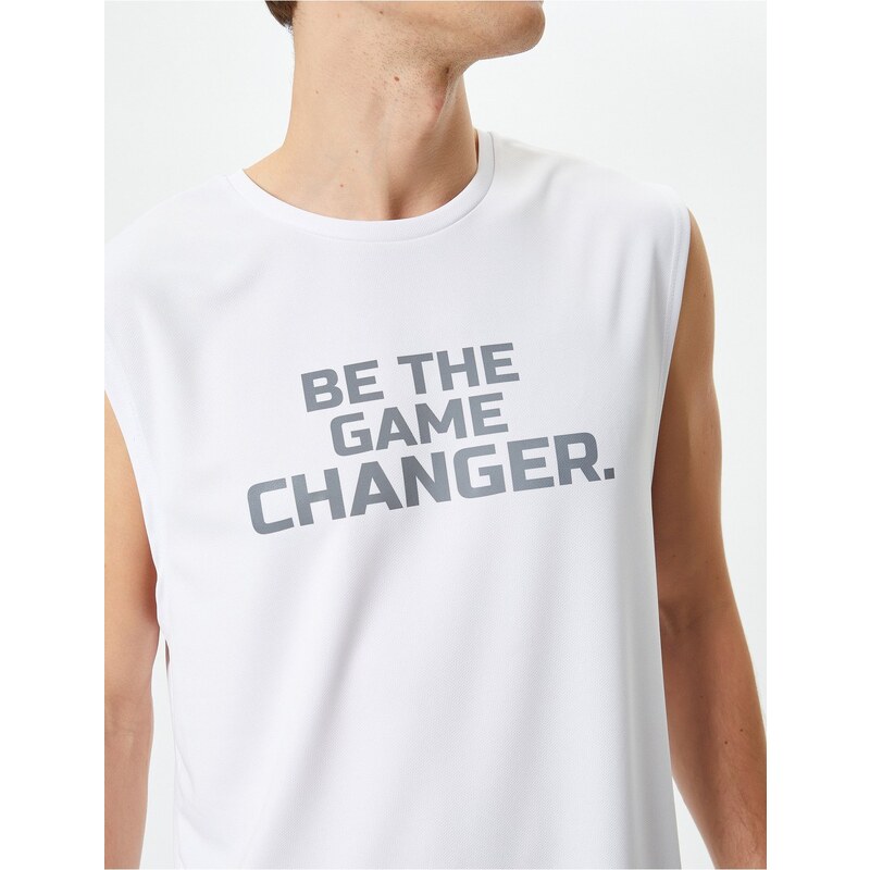 Koton Athletic Singlets, Sleeveless, Slogan Printed Crewneck