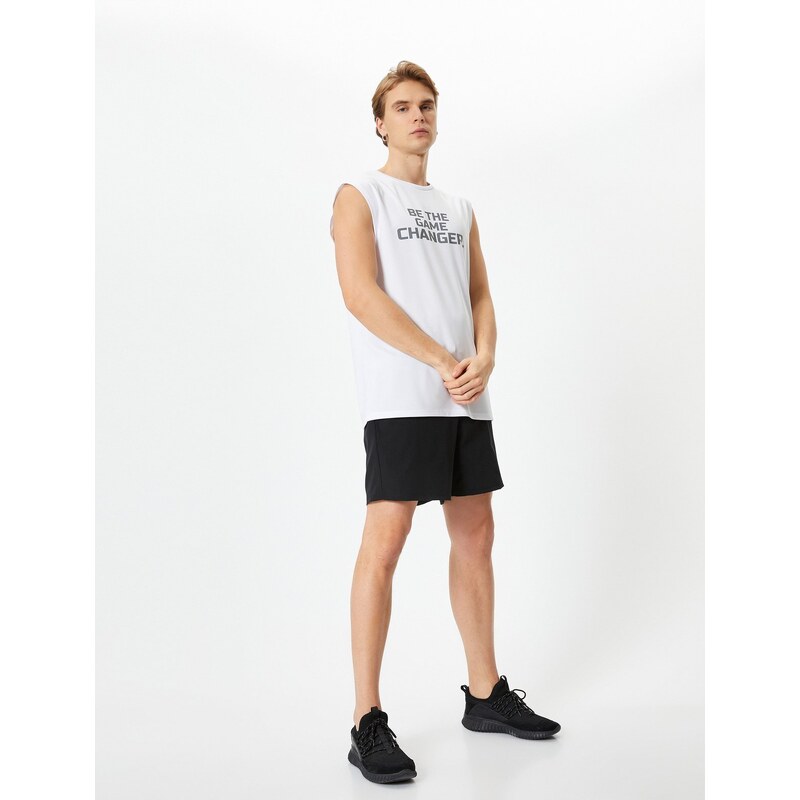 Koton Athletic Singlets, Sleeveless, Slogan Printed Crewneck