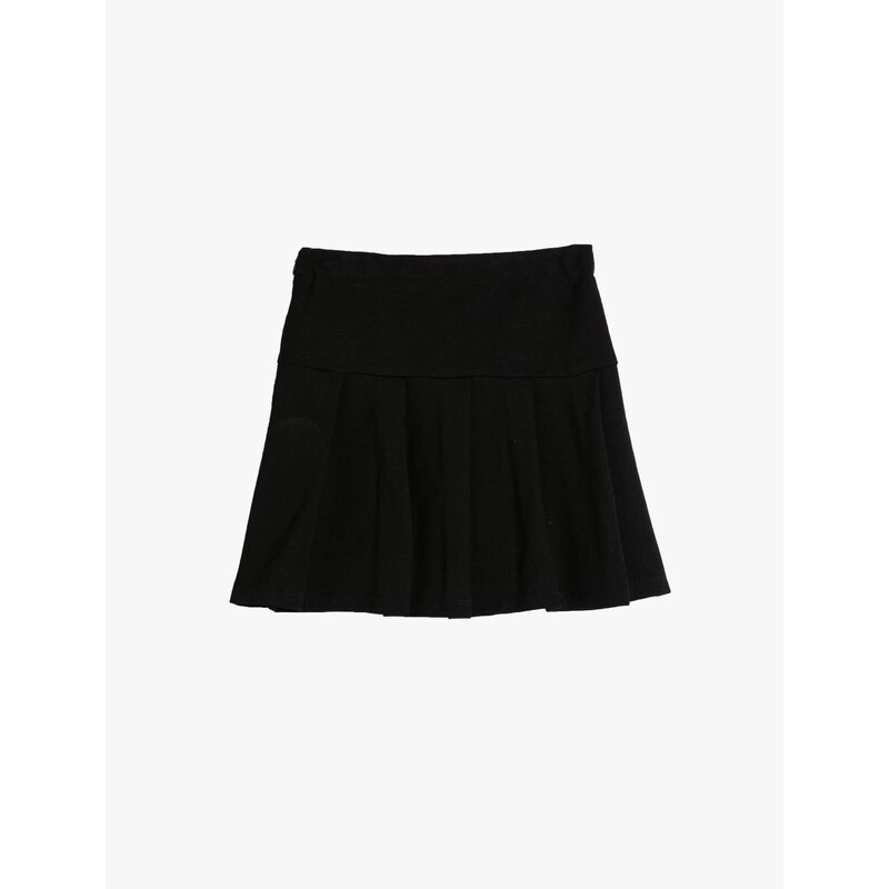 Koton Pleated Skirt Zippered Viscose