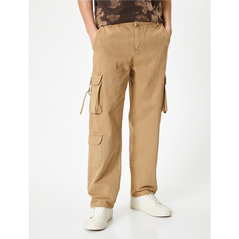 Koton Oversize Cargo Trousers Pocket Detailed Buttoned