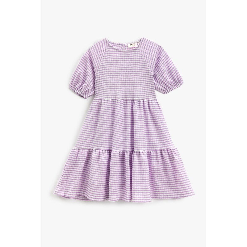 Koton Plain Lilac Girl's Tea-length Dress