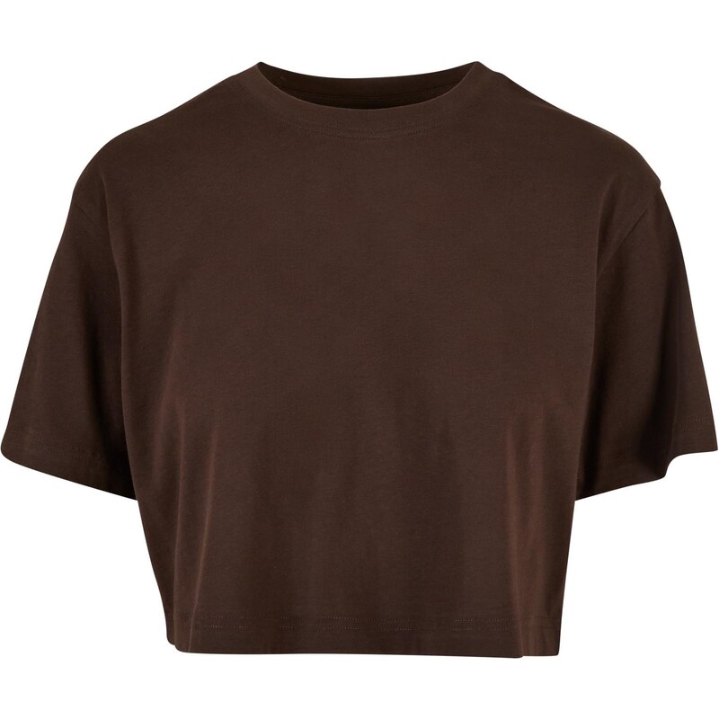 UC Ladies Dámské krátké oversized tričko hnědé barvy