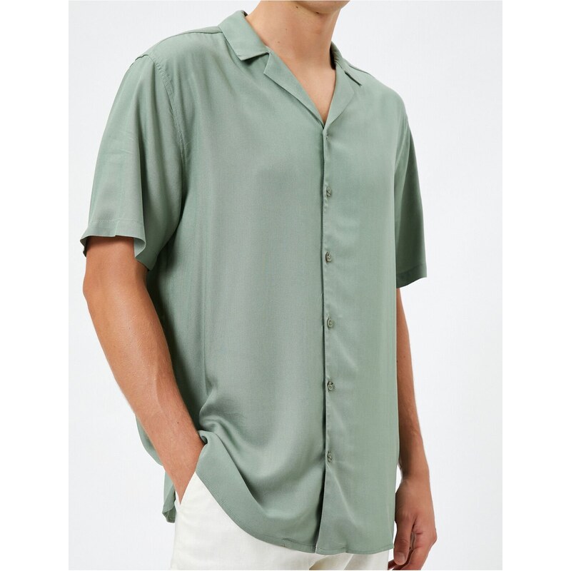 Koton Basic Shirt Short Sleeve Turndown Neck Ecovero Viscose